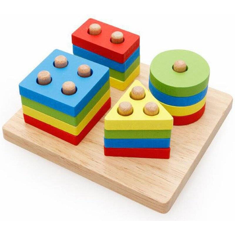 Baby's Wooden Building Blocks Montessori Toy