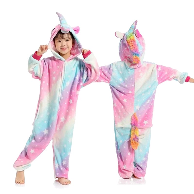 Kid's Cute Rainbow Unicorn Kigurumi | For Happy Baby