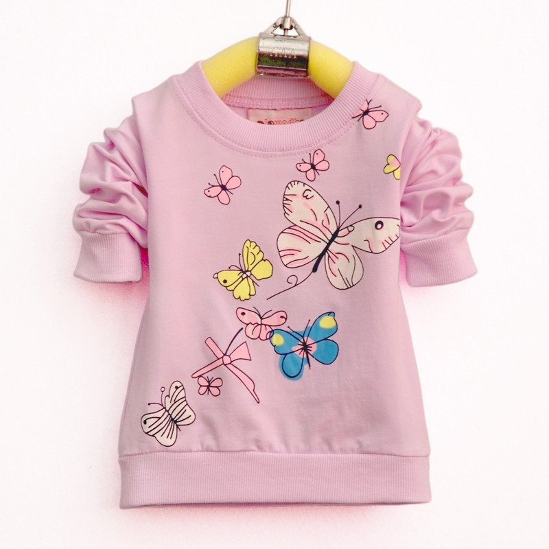 Girl's Butterflies Long Sleeve Cotton Sweatshirt | For Happy Baby